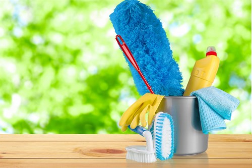 Cleaner working in a Putney kitchen during a one off clean
