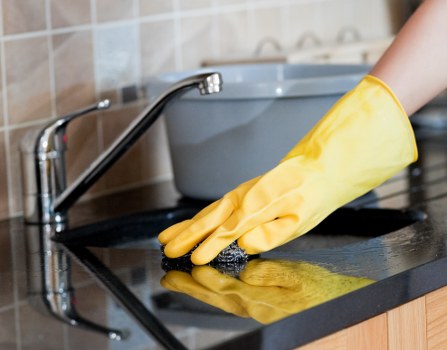 Sustainable cleaning service with recycling containers and eco transport