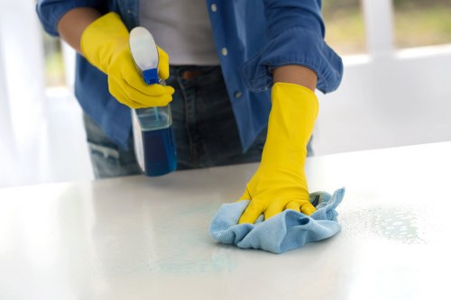Cleaning tile and grout flooring in a Putney property