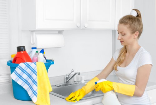 Spot treatment of carpet stains in a Putney flat